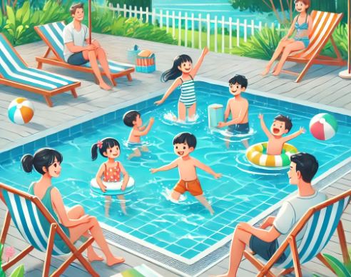 실내 수영장 풀장 — 염소·클로라민 등 화학 소독제가 포함된 물놀이 환경