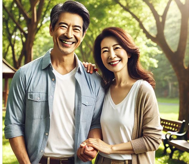건강한 중년 부부
