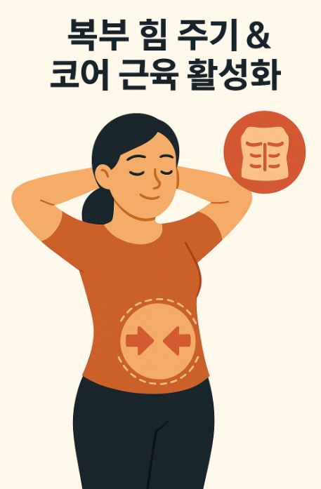 복부 힘주기 코어 근육