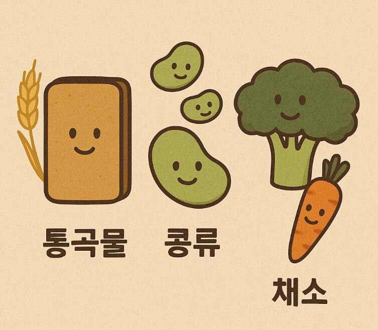 통곡물 콩류 채소