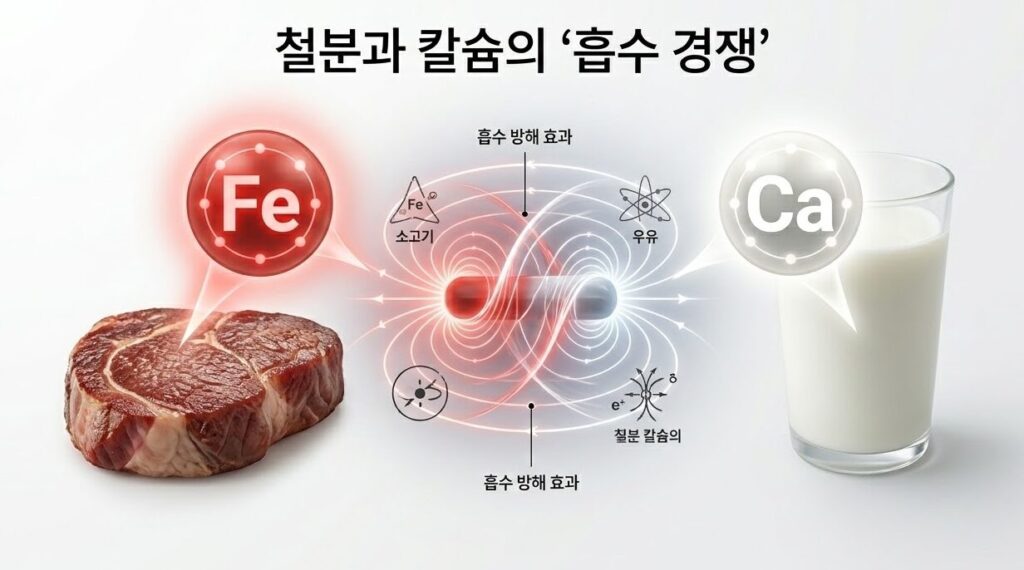 철분과 칼슘 흡수 경쟁