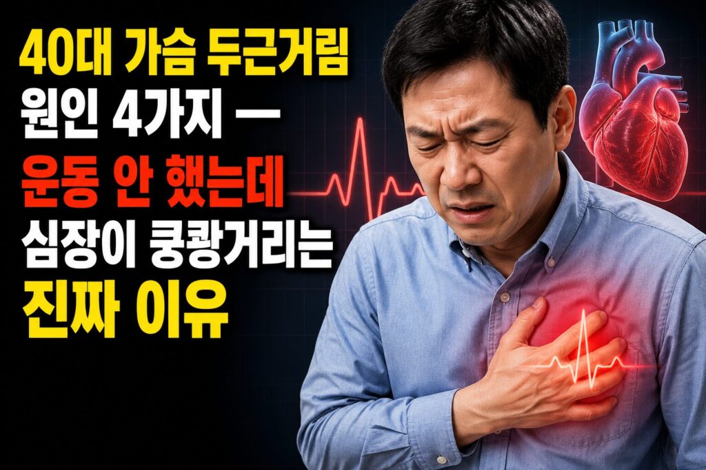 40대 가슴 두근거림 원인 4가지 — 운동 안 했는데 심장이 쿵쾅거리는 진짜 이유