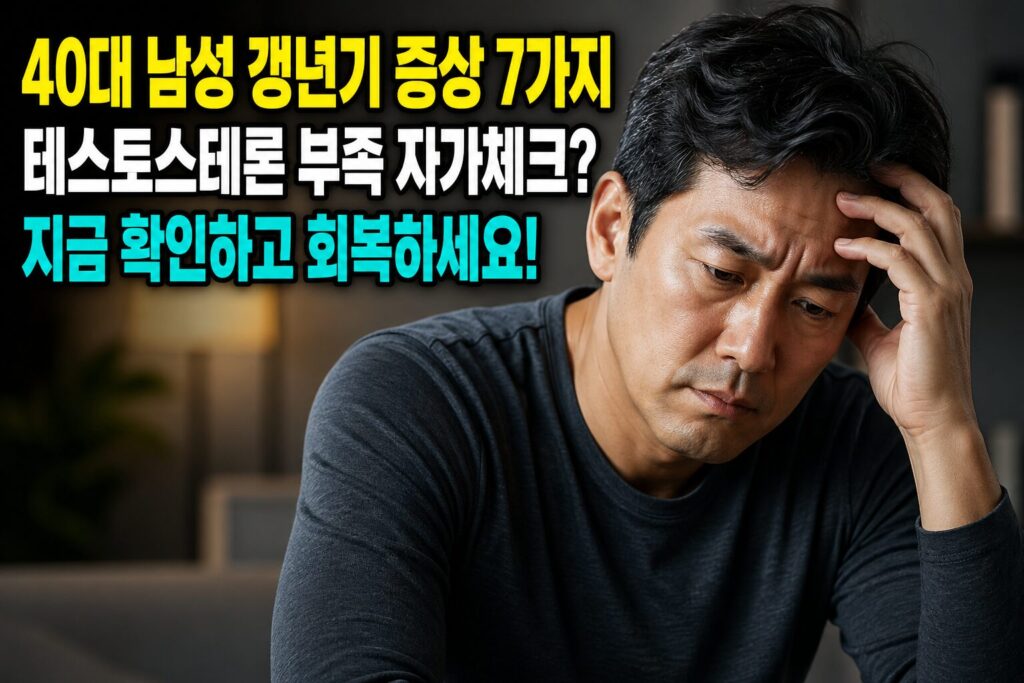 40대 남성 갱년기 증상 7가지 — 테스토스테론 부족 자가체크와 회복법
