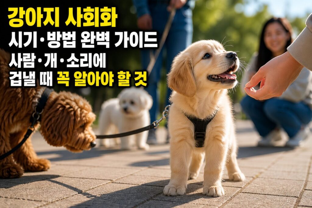 강아지 사회화 시기·방법 완벽 가이드 — 사람·개·소리에 겁낼 때 꼭 알아야 할 것