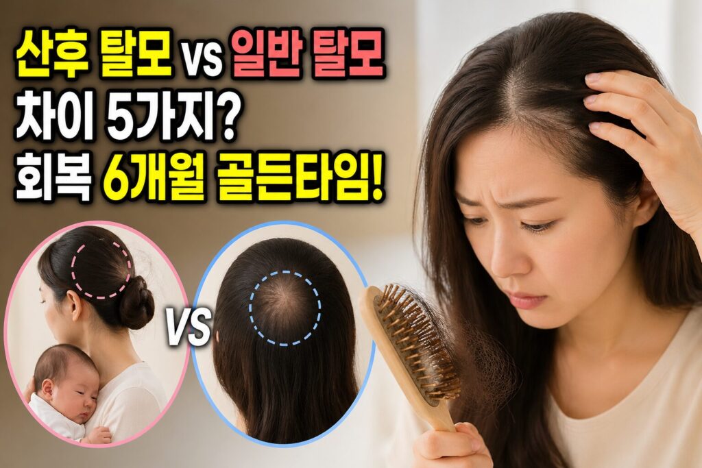 산후 탈모 vs 일반 탈모 차이 5가지 회복 6개월 골든타임