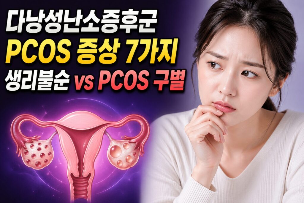 다낭성난소증후군 PCOS 증상 7가지 생리불순 vs PCOS 구별