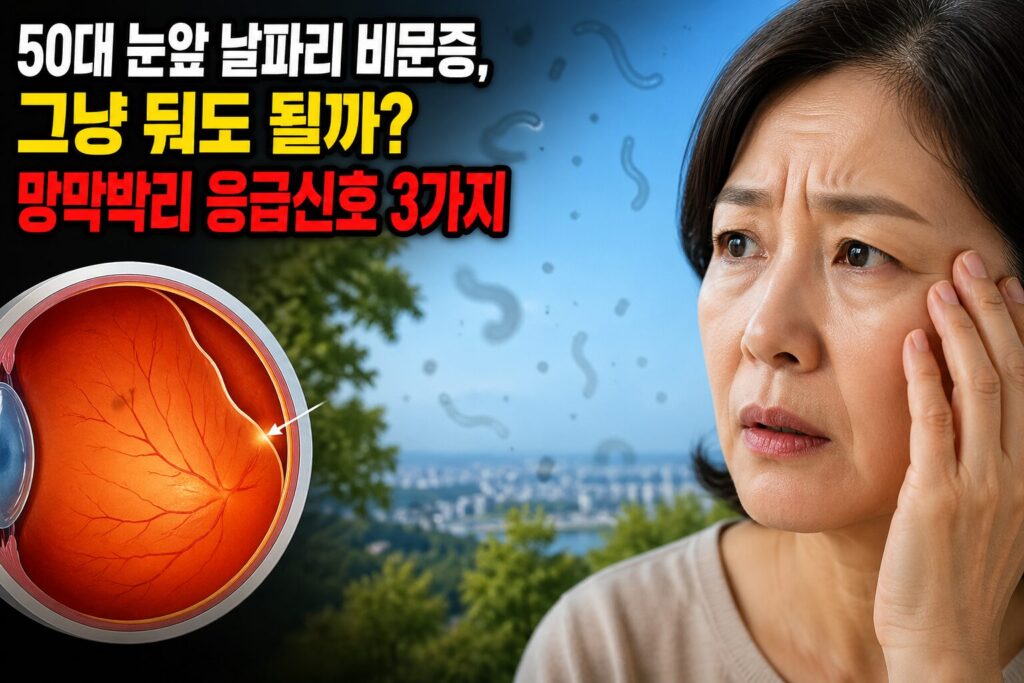 50대 눈앞 날파리 비문증, 그냥 둬도 될까? 망막박리 응급신호 3가지