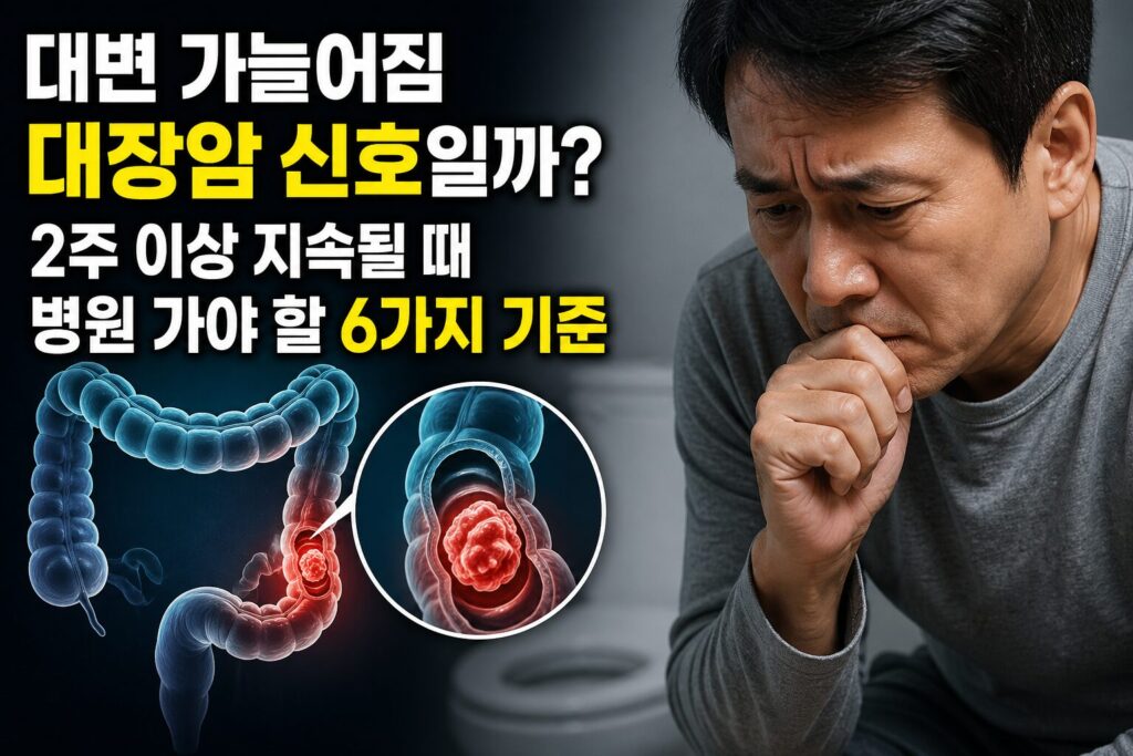대변 가늘어짐 대장암 신호일까? 2주 이상 지속될 때 병원 가야 할 6가지 기준
