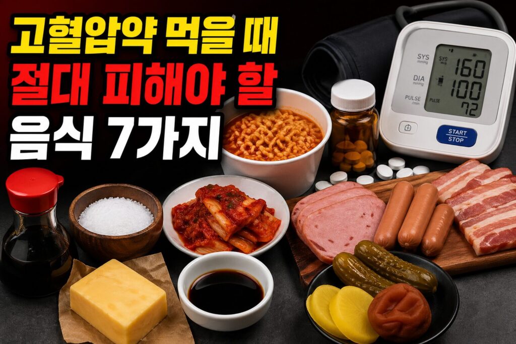 고혈압약 먹을 때 절대 피해야 할 음식 7가지