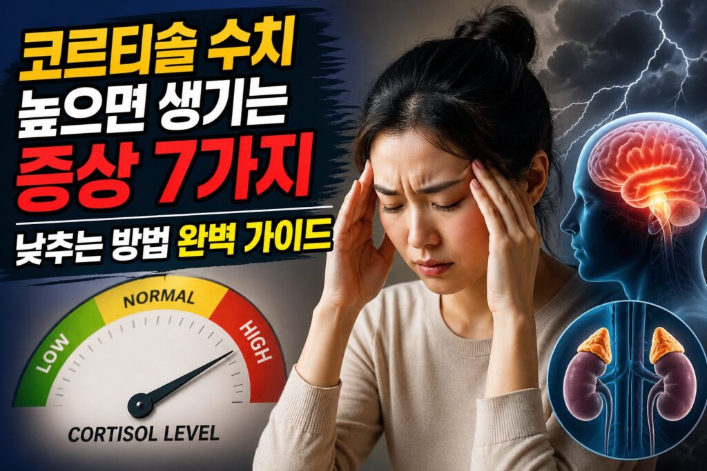 코르티솔 수치 높으면 생기는 증상 7가지와 낮추는 방법 완벽 가이드
