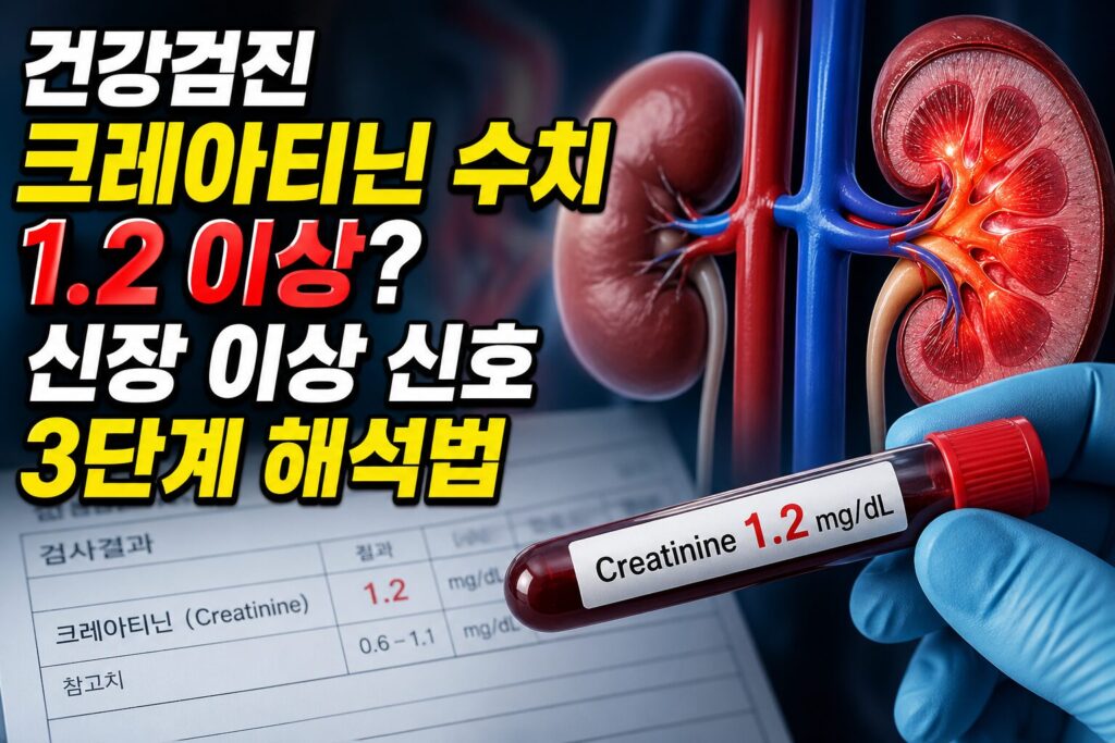 건강검진 크레아티닌 수치 1.2 이상? 신장 이상 신호 3단계 해석법