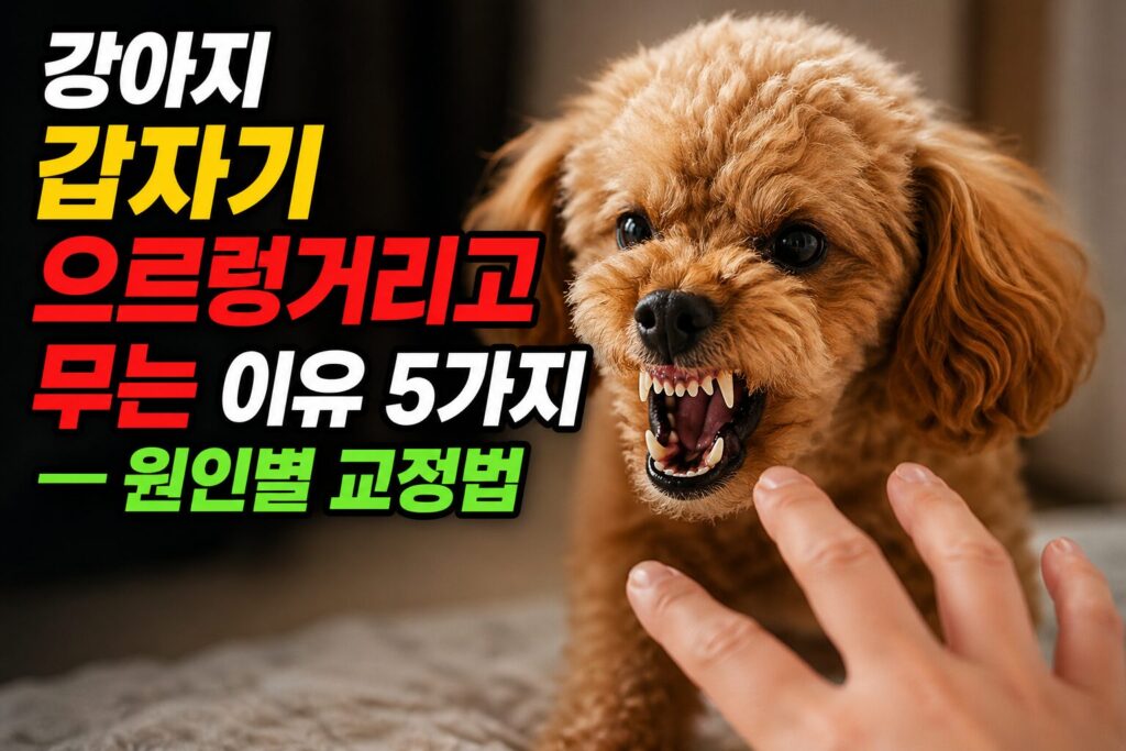 강아지 갑자기 으르렁거리고 무는 이유 5가지 — 원인별 교정법