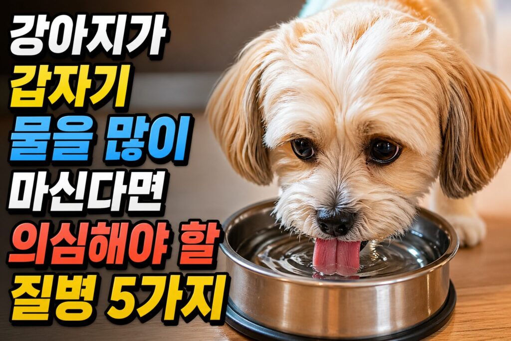 강아지가 갑자기 물을 많이 마신다면 의심해야 할 질병 5가지