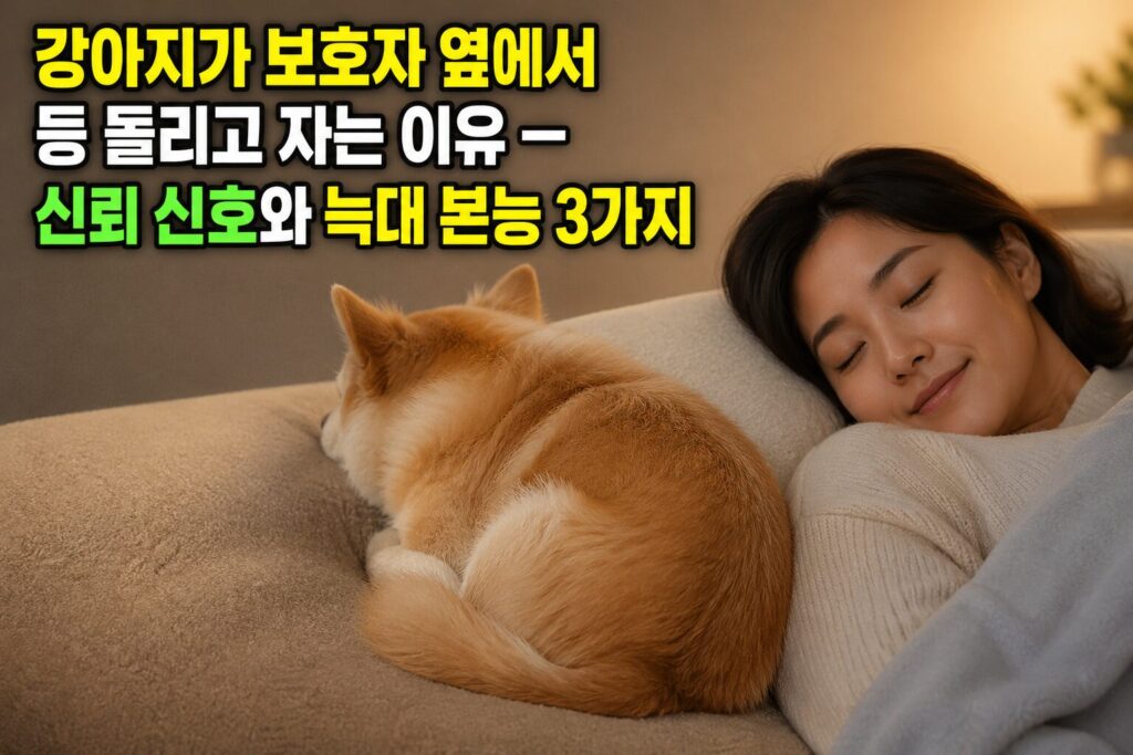 강아지가 보호자 옆에서 등 돌리고 자는 이유 — 신뢰 신호와 늑대 본능 3가지