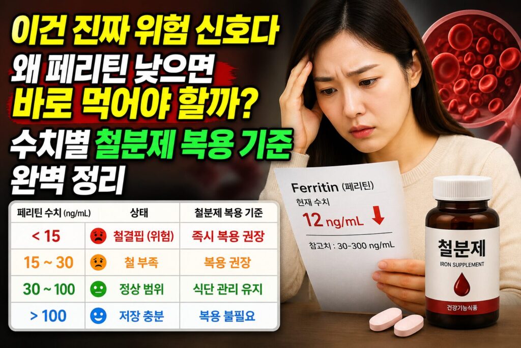 페리틴 낮을 때 철분제 바로 먹어야 하나 — 수치별 복용 기준