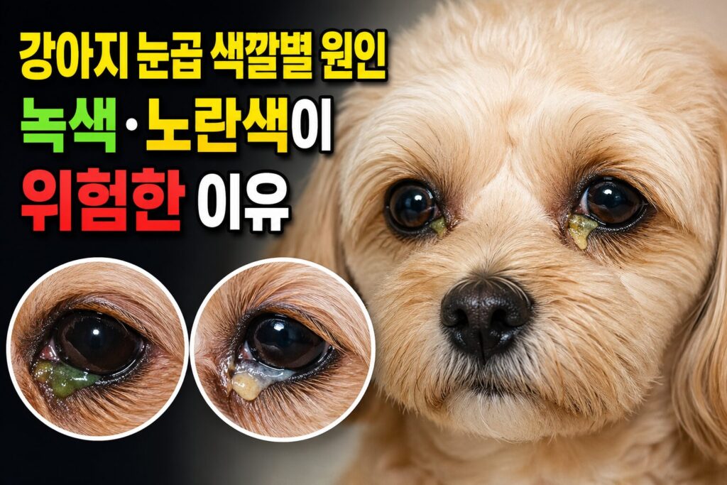 강아지 눈곱 색깔별 원인 — 녹색·노란색이 위험한 이유