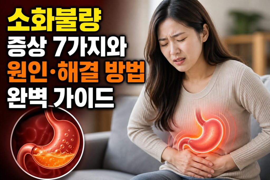 소화불량 증상 7가지와 원인·해결 방법 완벽 가이드