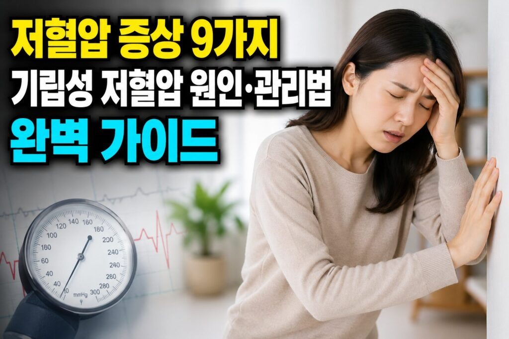 저혈압 증상 9가지와 기립성 저혈압 원인·관리법 완벽 가이드