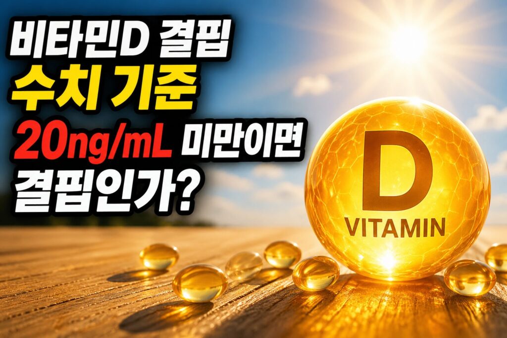 비타민D 결핍 수치 기준 — 20ng/mL 미만이면 결핍인가?