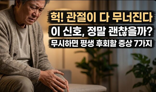 관절이 보내는 위험 신호 7가지, 이 증상 무시하면 늦습니다