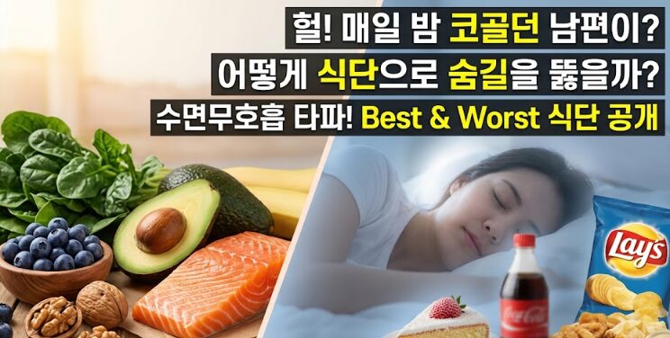수면무호흡에 좋은 음식 & 나쁜 음식 완벽 가이드 — 식단으로 코골이 줄이는 법