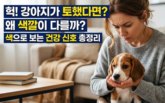 강아지 구토 원인과 대처법 완벽 가이드 — 색깔로 보는 건강 신호