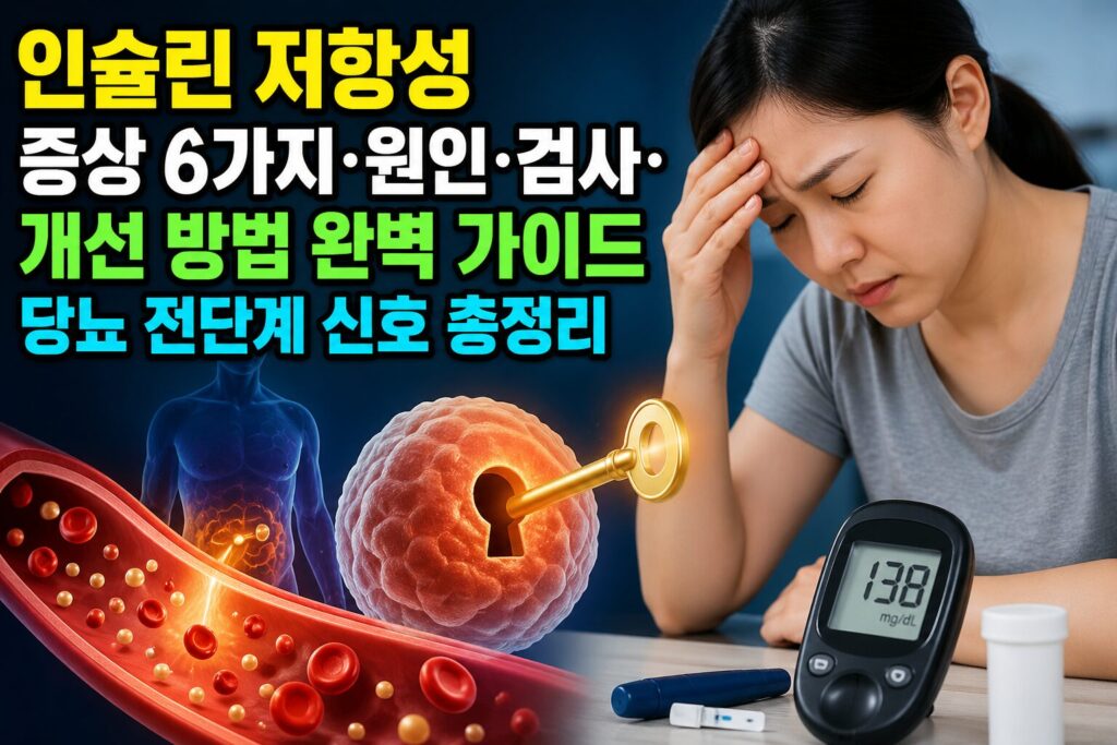 인슐린 저항성 증상 6가지·원인·검사·개선 방법 완벽 가이드 — 당뇨 전단계 신호 총정리