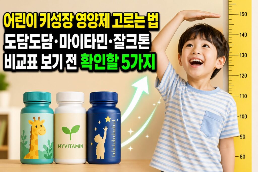 어린이 키성장 영양제 고르는 법 | 도담도담·마이타민·잘크톤 비교표 보기 전 확인할 5가지