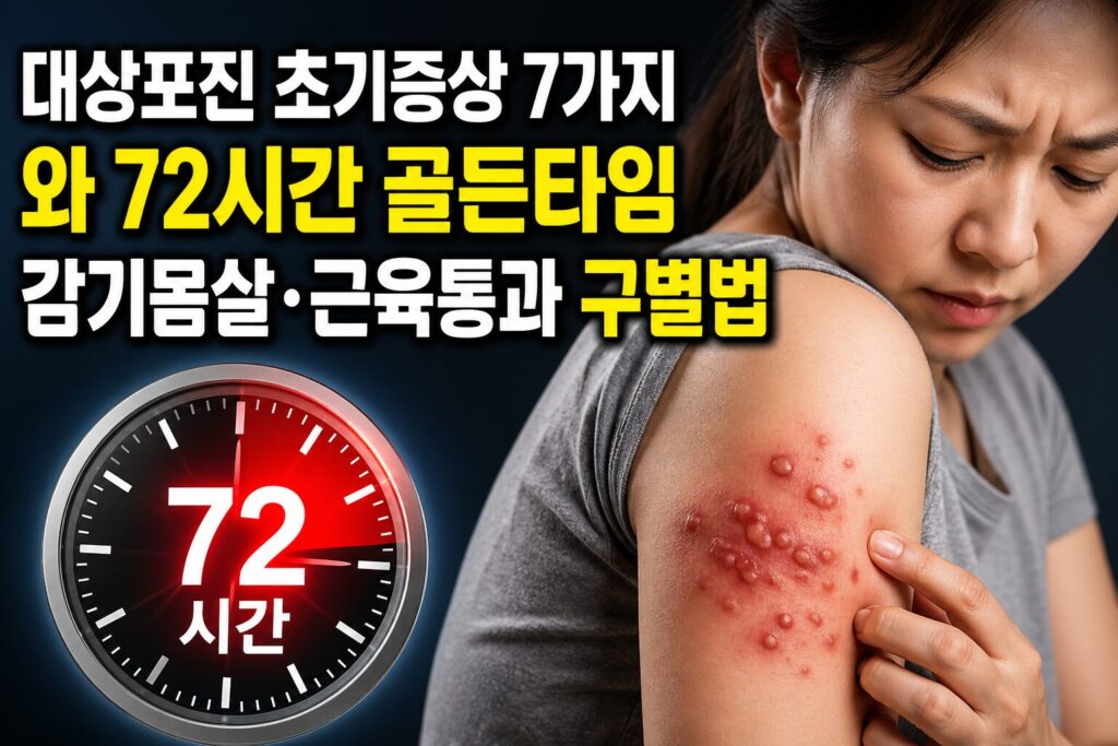 대상포진 초기증상 7가지와 72시간 골든타임 — 감기몸살·근육통과 구별법