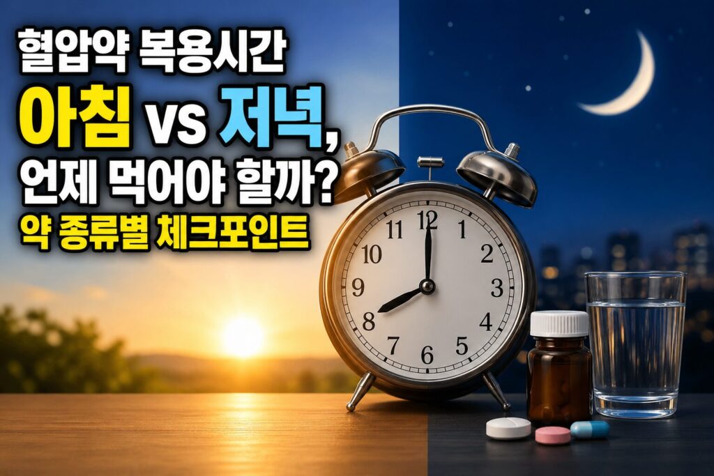 혈압약 복용시간 아침 vs 저녁, 언제 먹어야 할까? 약 종류별 체크포인트