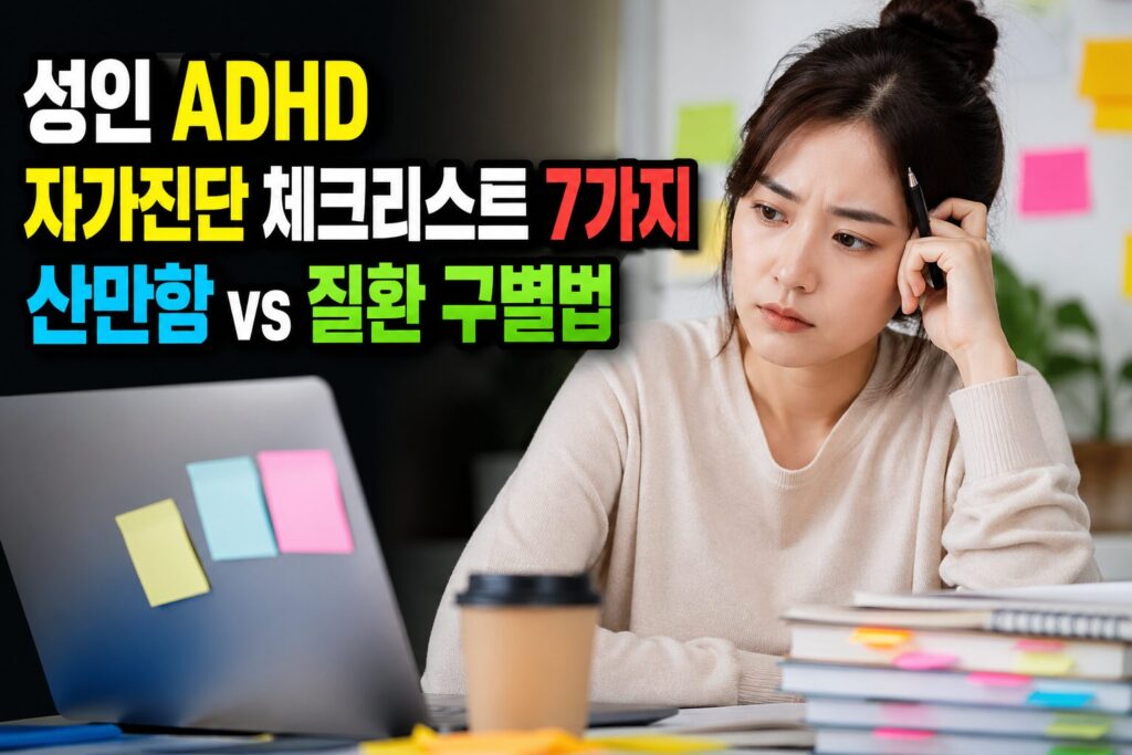성인 ADHD 자가진단 체크리스트 7가지｜산만함 vs 질환 구별법