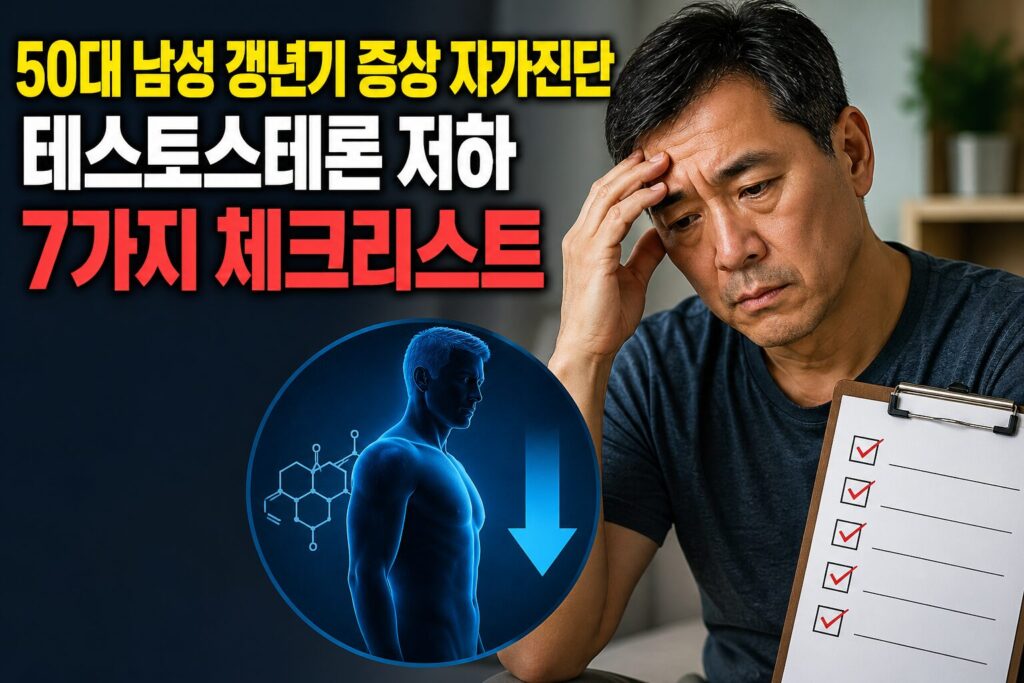 50대 남성 갱년기 증상 자가진단 — 테스토스테론 저하 7가지 체크리스트