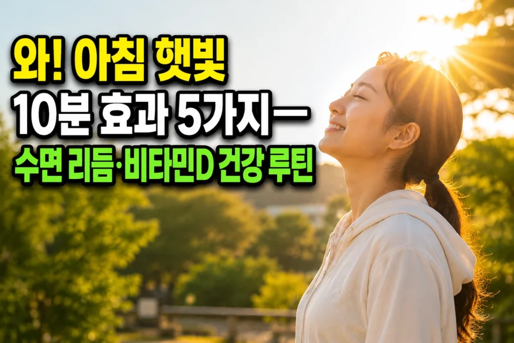 아침 햇빛 10분 효과 5가지 — 수면 리듬·비타민D 건강 루틴