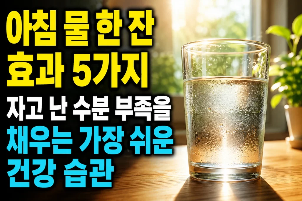 아침 물 한 잔 효과 5가지 — 자고 난 수분 부족을 채우는 가장 쉬운 건강 습관