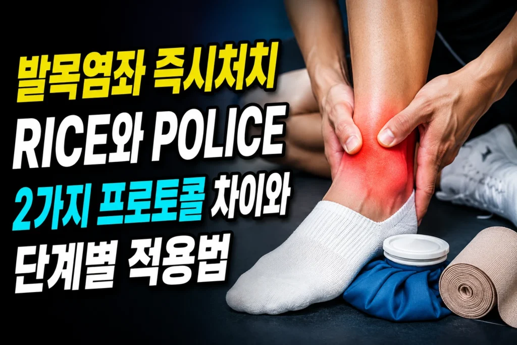 발목염좌 즉시처치 — RICE와 POLICE 2가지 프로토콜 차이와 단계별 적용법