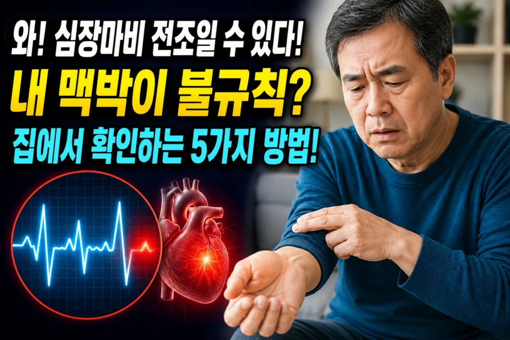 심방세동 맥박 자가확인 5가지 — 심전도 없이 집에서 불규칙 리듬 찾아내는 법