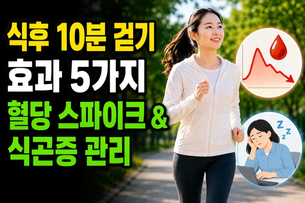 식후 10분 걷기 효과 5가지 — 혈당 스파이크 & 식곤증 관리