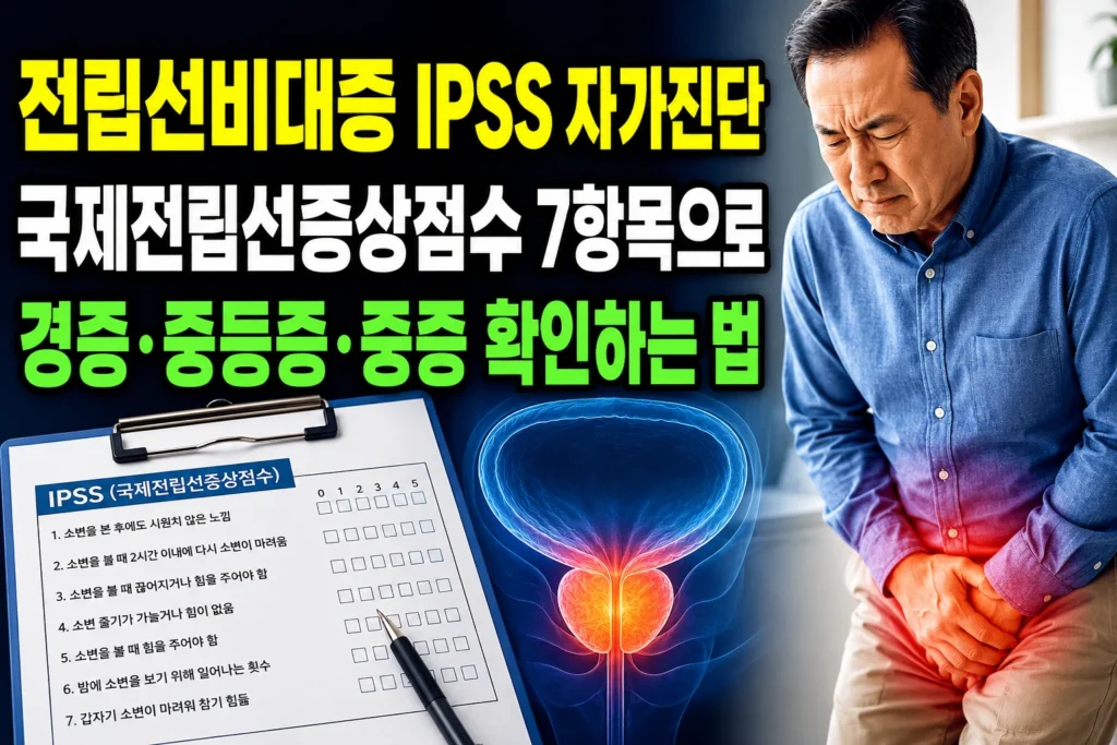 전립선비대증 IPSS 자가진단 — 국제전립선증상점수 7항목으로 경증·중등증·중증 확인하는 법