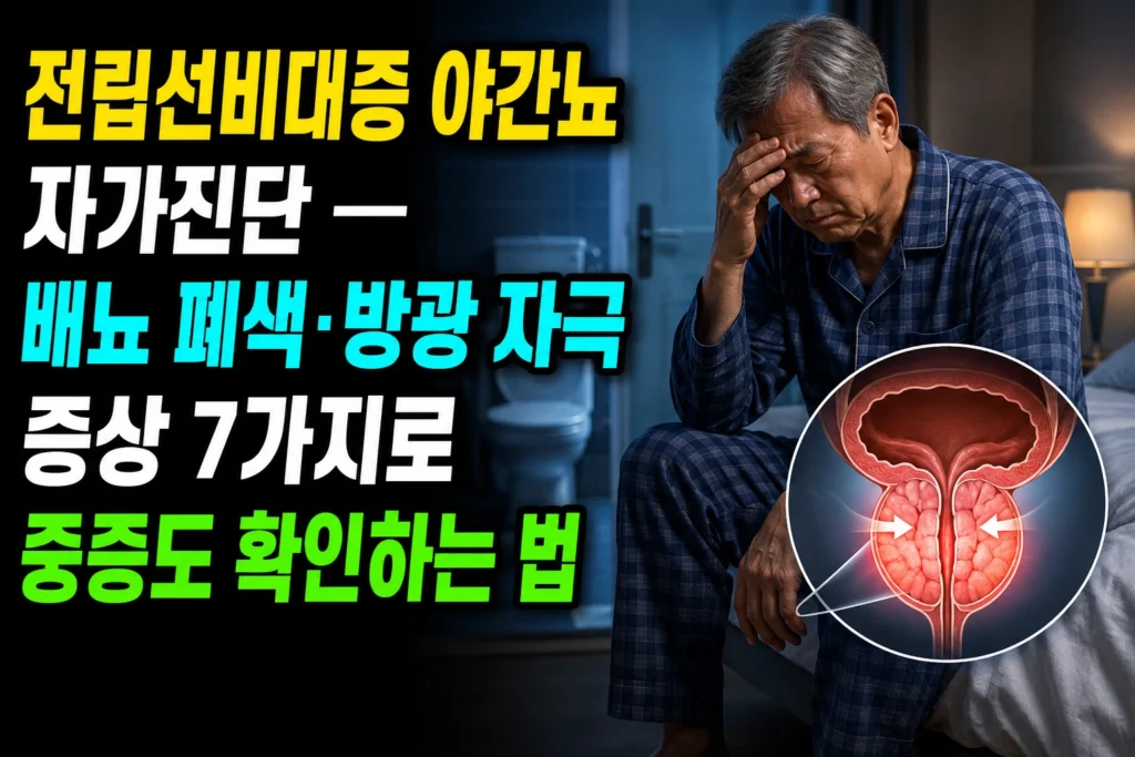 전립선비대증 야간뇨 자가진단 — 배뇨 폐색·방광 자극 증상 7가지로 중증도 확인하는 법