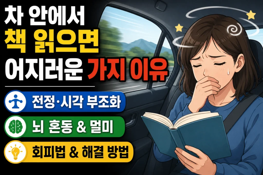 차 안에서 책 읽으면 어지러운 5가지 이유 — 전정시각 부조화 뇌 혼동 멀미 회피법