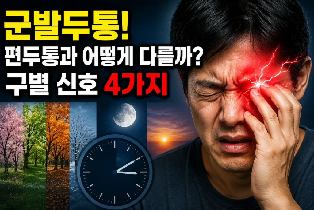 군발두통 — 특정 계절·시각에 집중되는 눈 주변 극심한 두통의 편두통 구별 신호 4가지