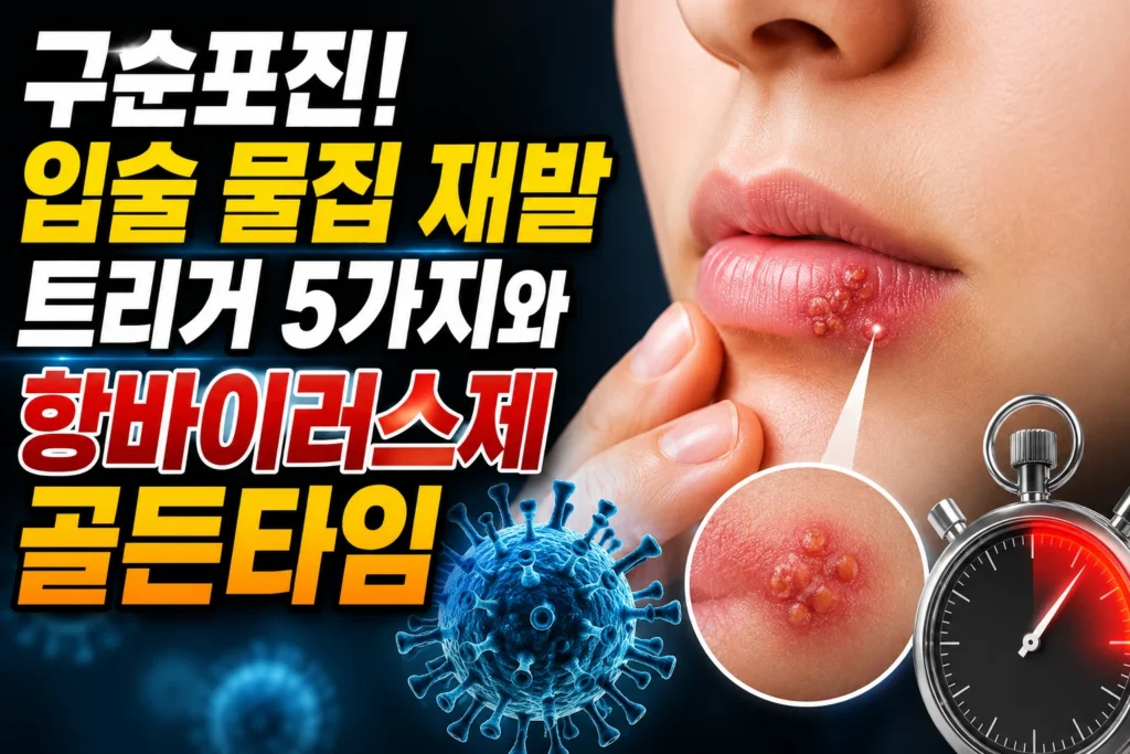 구순포진 — 입술 물집 재발 트리거 5가지와 항바이러스제 골든타임