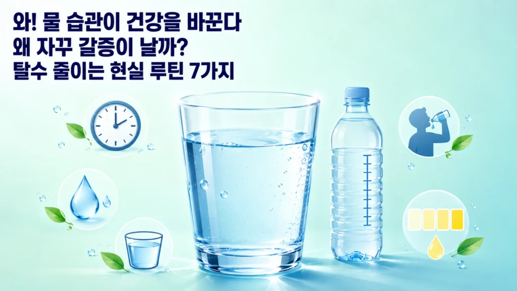 하루 물 마시는 습관 7가지 — 수분 부족·탈수 신호 줄이는 현실 루틴