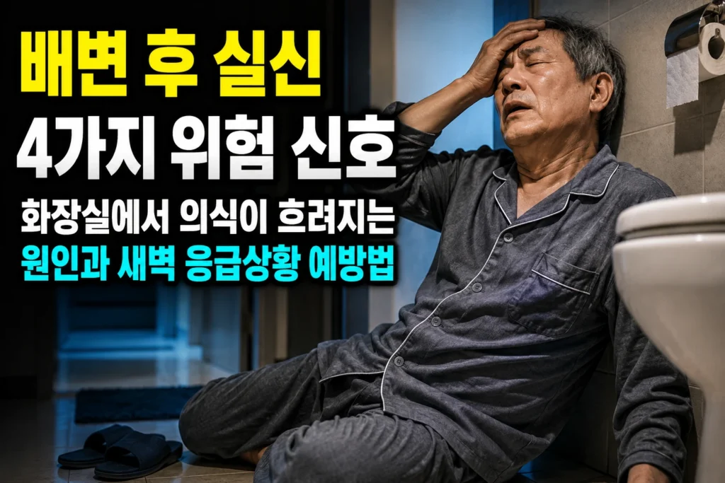 배변 후 실신 4가지 위험 신호 — 화장실에서 의식이 흐려지는 원인과 새벽 응급상황 예방법