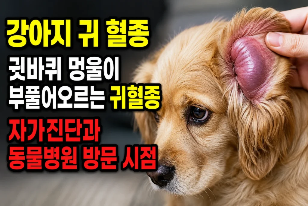 강아지 귀 혈종 — 귓바퀴 멍울이 부풀어오르는 귀혈종 자가진단과 동물병원 방문 시점