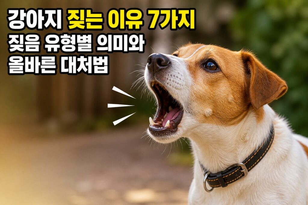 강아지 짖는 이유 7가지 — 짖음 유형별 의미와 올바른 대처법