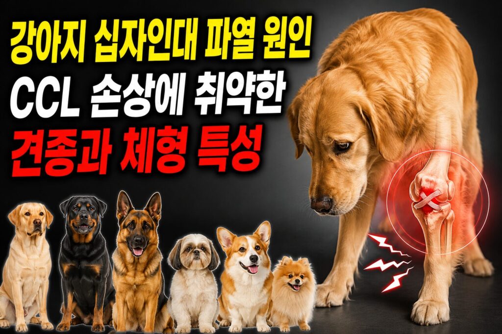 강아지 십자인대 파열 원인 — CCL 손상에 취약한 견종과 체형 특성