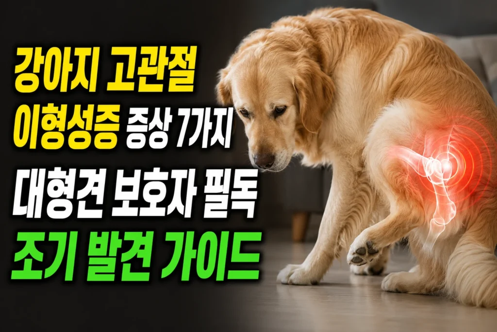 강아지 고관절이형성증 증상 5가지 — 대형견 보호자 필독 조기 발견 가이드