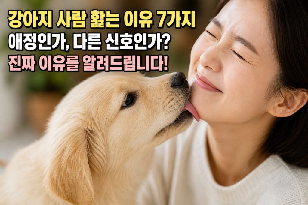 강아지 사람 핥는 이유 7가지 — 애정인가, 다른 신호인가