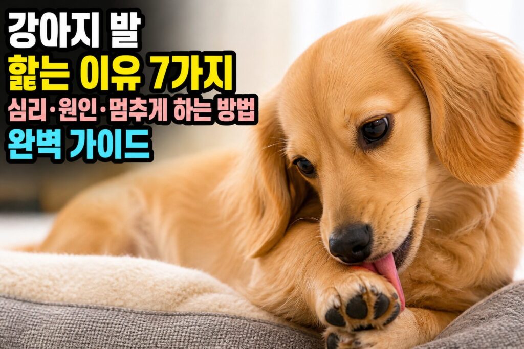 강아지 발 핥는 이유 7가지 — 심리·원인·멈추게 하는 방법 완벽 가이드